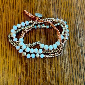 Chloe + Isabel Bead + Chain Multi-Wrap Bracelet Blush